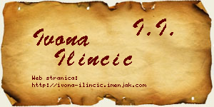 Ivona Ilinčić vizit kartica